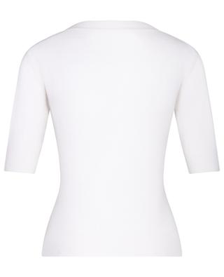 Lace adorned cashmere short-sleeved jumper ERMANNO SCERVINO