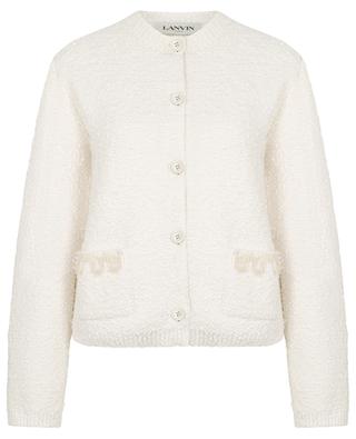 Tweed knit boxy cardigan with bead embroideries LANVIN