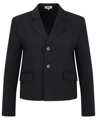 Boxy pinstripe blazer in wool blend MM6