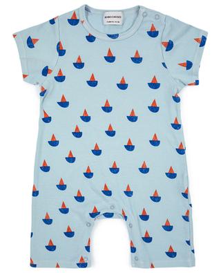 Baby-Kurzoverall aus Jersey Sail Boats All Over BOBO CHOSES