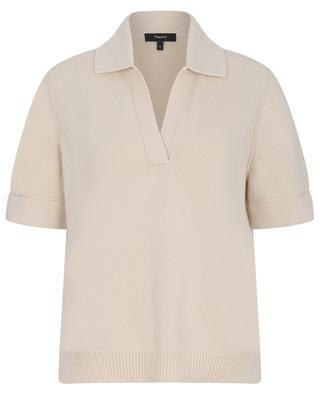 Cotton and cashmere short-sleeved polo shirt THEORY