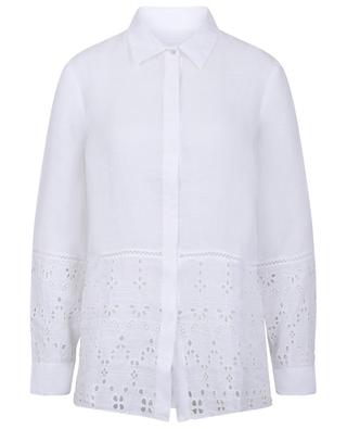 Linen shirt with openwork embroidery 120% LINO