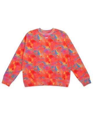 Sweat-shirt à col rond fille Abstract AOP OFF WHITE