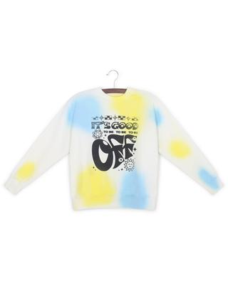Jungen-Rundhals-Sweatshirt Colour Spot Sprayed OFF WHITE