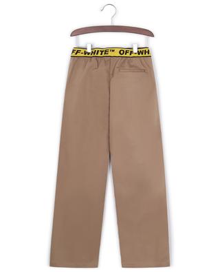 Logo Industrial boy's chino trousers OFF WHITE