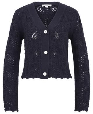 Fitted buttoned cotton cardigan VINCE