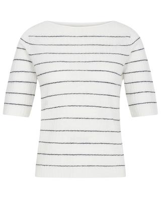Linen and cashmere round neck striped jumper VINCE