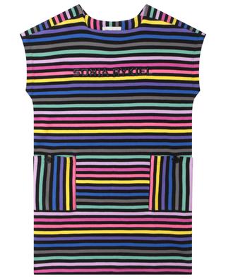 Gestreiftes Mädchen-T-Shirt-Kleid mit Logostickerei SONIA RYKIEL