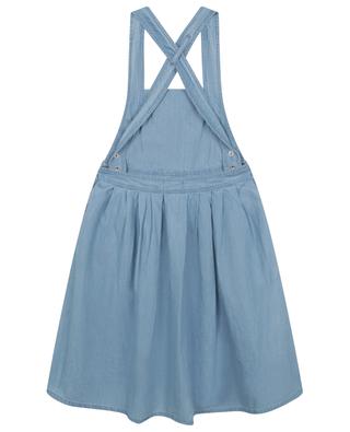 Logo embroidered girl's dungaree dress in chambray SONIA RYKIEL