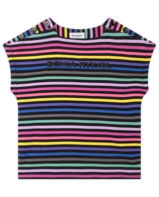 Logo embroidered striped girl's T-shirt SONIA RYKIEL