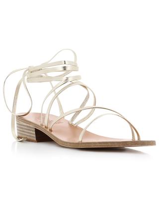 Hara Heel lace-up metallic leather sandals ANCIENT GREEK SANDALS