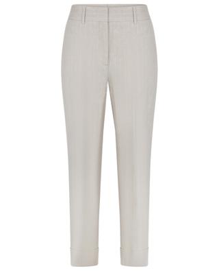 Arlys pinstripe linen wide-leg trousers SLOWEAR
