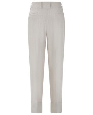 Arlys pinstripe linen wide-leg trousers SLOWEAR