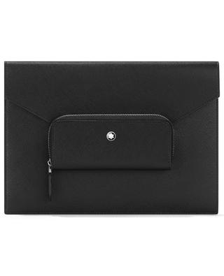 Sartorial pouch with zippered front pocket in leather MONTBLANC