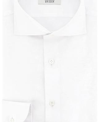 Fabio plain textured cotton slim fit shirt BONGENIE GRIEDER