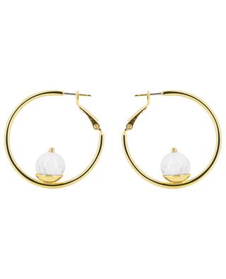 Sonia S howlite adorned golden hoop earrings D'ESTRËE
