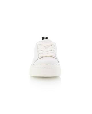 Lauren low-top lace-up smooth leather sneakers with silver detail CHLOE