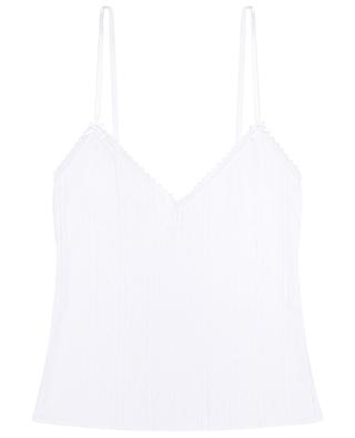 The Long Cami Pointelle organic cotton strappy top COU COU