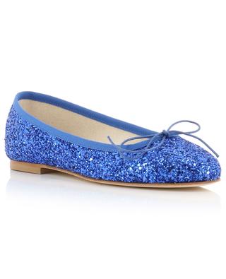 Glitter Classic round toe leather ballet flats ANNIEL