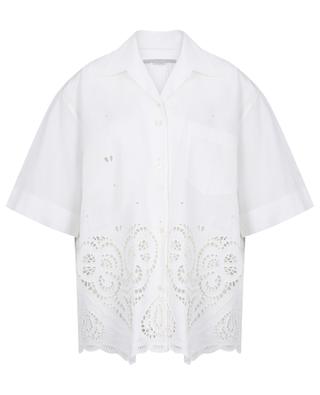 S-Wave loose short-sleeved shirt with openwork embroidery STELLA MCCARTNEY