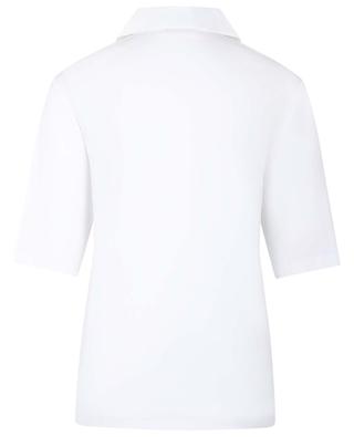 Beaded bi-material short-sleeved polo shirt FABIANA FILIPPI