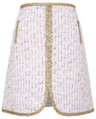 Sequin braid adorned tweed A-line mini skirt GIAMBATTISTA VALLI