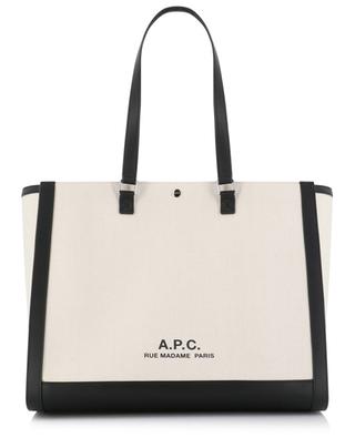 Camille 2.0 Shoulder large horizontal canvas and leather tote bag A.P.C.