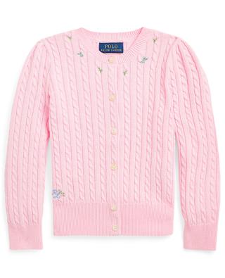 Girl's flower embroidered cable-knit cardigan POLO RALPH LAUREN
