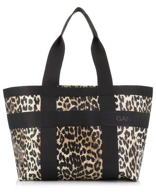 East West leopard printed tote bag GANNI