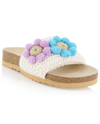Flower Puff embroidered crochet mules AMROSE