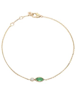 Lucky Feather yellow gold and emerald bracelet AVINAS