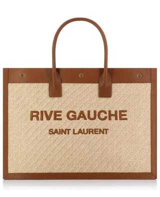 Rive Gauche E/W embroidered raffia tote bag SAINT LAURENT PARIS