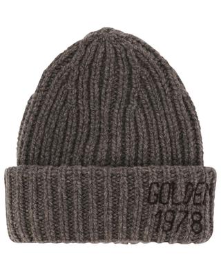 Illo chunky rib knit embroidered beanie GOLDEN GOOSE