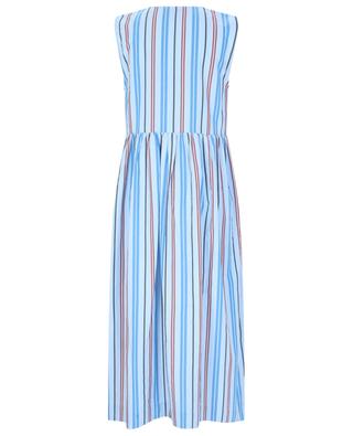 Striped poplin sleeveless midi dress GANNI