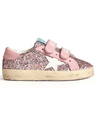 Old School baby glitter sneakers with Velcro straps GOLDEN GOOSE