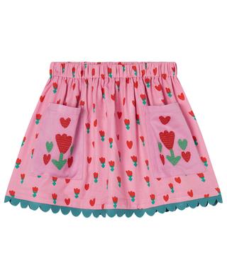 Tulip embroidered and printed girl's mini skirt STELLA MCCARTNEY KIDS