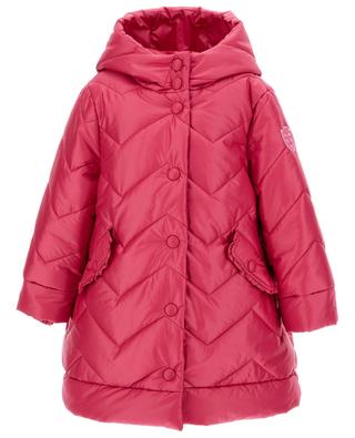 Girl's hooded zigzag quilted coat MONNALISA