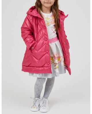 Girl's hooded zigzag quilted coat MONNALISA