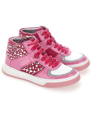 Chic girl's high-top sneakers with crystals MONNALISA
