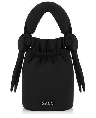 Occasion Top Handle Knot mini satin bucket bag GANNI