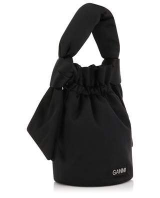 Occasion Top Handle Knot mini satin bucket bag GANNI