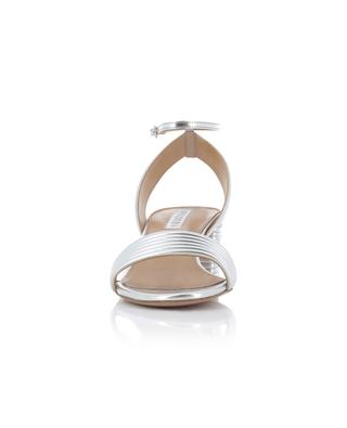 Sundance 50 silver-tone sandals with block heel AQUAZZURA