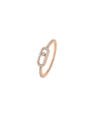 Move Uno Pavée rose gold and diamond ring MESSIKA