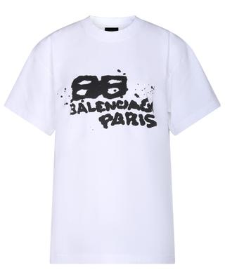 BB Paris Icon Medium Fit distressed jersey T-shirt BALENCIAGA