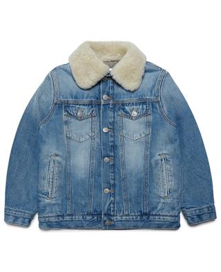 Children's padded jeans jacket with shearling collar MM6 KIDS