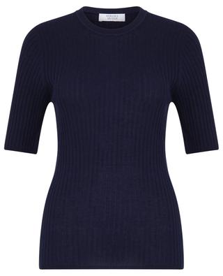 Short-sleeved rib knit silk and cashmere jumper BONGENIE GRIEDER