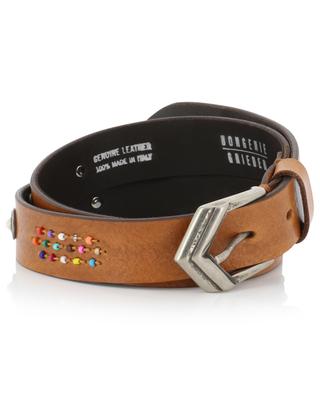 Bead embroidered thin leather belt - 3 cm BONGENIE GRIEDER