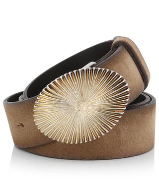 Distressed suede belt with fluted buckle - 35 mm BONGENIE GRIEDER