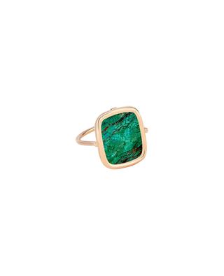 Antique rose gold and chrysocolla ring GINETTE NY