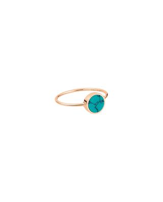 Mini Ever Disc rose gold and turquoise ring GINETTE NY